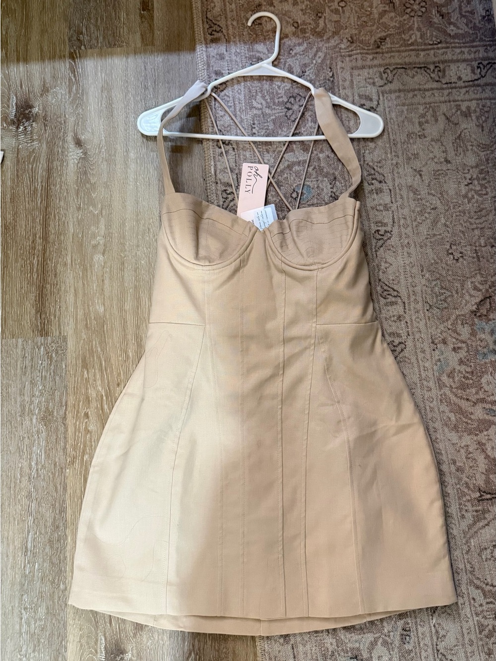 Oh Polly Nude Halter Mini Dress